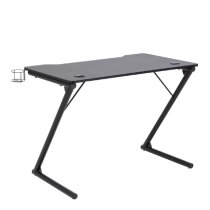 Tempe Wooden Gaming Desk With Metal Frame In Black