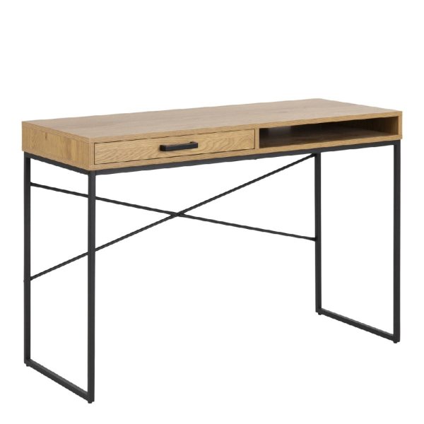 Sparks Wooden Laptop Desk With 1 Drawer In Oak And Black