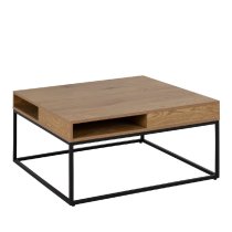 Wahoo Wooden Coffee Table 2 Shelves With Metal Frame In Oak