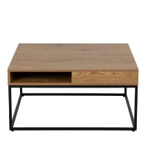 Wahoo Wooden Coffee Table 2 Shelves With Metal Frame In Oak