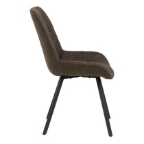 Walker Anthracite Fabric Dining Chairs With Black Legs In Pair