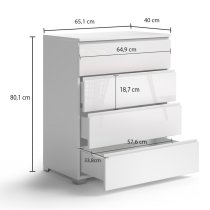 Selene High Gloss Chest Of 4 Drawers In White