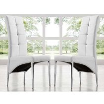 Memphis Small Grey Gloss Dining Table With 4 Vesta White Chairs