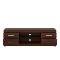 Impro Wooden TV Stand With 4 Drawers In Dark Mahogany