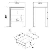 Macron Wooden Bedroom Set With 3 Door Wardrobe In Black