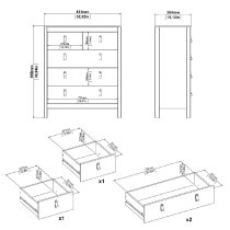 Macron Wooden Bedroom Set With 3 Door Wardrobe In Black