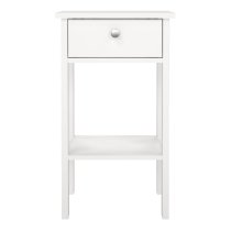 Macron Wooden Bedside Cabinet With 1 Drawer In White