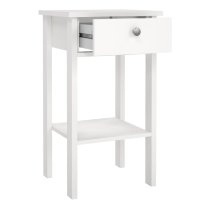 Macron Wooden Bedside Cabinet With 1 Drawer In White