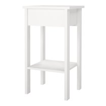 Macron Wooden Bedside Cabinet With 1 Drawer In White