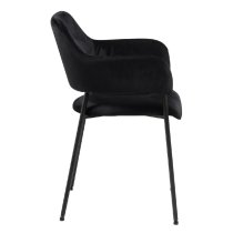 Laconia Black Velvet Dining Chairs With Metal Frame In Pair