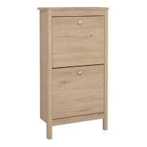 Macron Wooden Shoe Cabinet With 2 Flip Doors In Oak