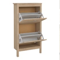 Macron Wooden Shoe Cabinet With 2 Flip Doors In Oak