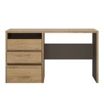 Sholka Wooden Laptop Desk With 3 Drawers In Oak