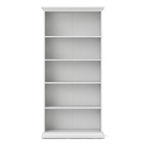 Parayo Wooden Bookcase With 4 Shelves In White