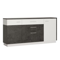 Zinger Wooden Sideboard With 2 Drawers In Slate Grey And White