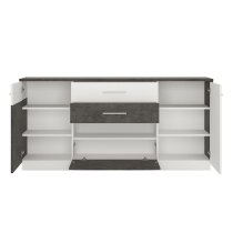 Zinger Wooden Sideboard With 2 Drawers In Slate Grey And White