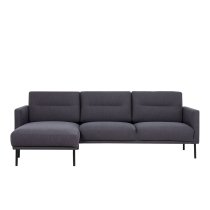 Nexa Fabric Left Handed Corner Sofa With Black Leg In Anthracite