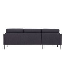 Nexa Fabric Left Handed Corner Sofa With Black Leg In Anthracite