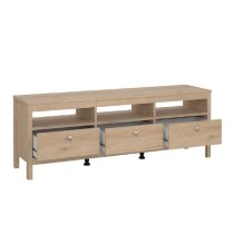 Macron Wooden TV Stand With 3 Drawers In Oak