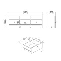 Macron Wooden TV Stand With 3 Drawers In Oak