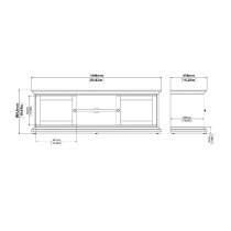 Parayo Wooden TV Stand With 2 Sliding Doors In White