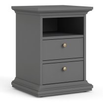 Parayo Wooden Furniture Set With 2 Doors Wardrobe In Matt Grey