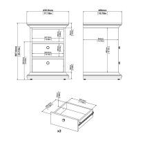 Parayo Wooden Furniture Set With 2 Doors Wardrobe In Matt Grey