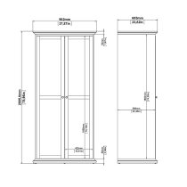 Parayo Wooden Furniture Set With 2 Doors Wardrobe In Matt Grey