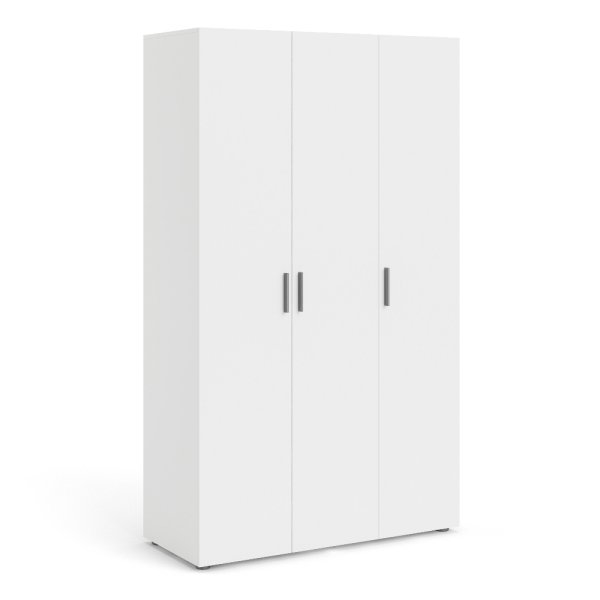 Perkin Wooden Wardrobe With 3 Doors In White