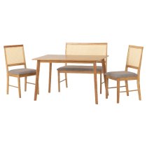 Alcudia Wooden Dining Table With Bench And 2 Oak Chairs