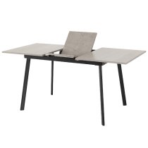 Avah Extending Concrete Dining Table With 4 Blue Chairs