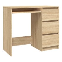 Assago Wooden Laptop Desk With 3 Drawers In Sonoma Oak