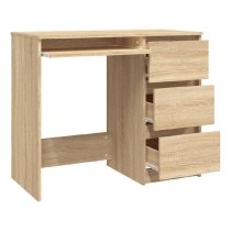 Assago Wooden Laptop Desk With 3 Drawers In Sonoma Oak