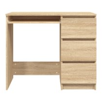 Assago Wooden Laptop Desk With 3 Drawers In Sonoma Oak