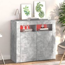 Aurther Wooden Storage Cabinet In Concrete Grey With LED Lights