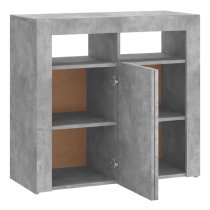 Aurther Wooden Storage Cabinet In Concrete Grey With LED Lights