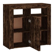 Aurther Wooden Storage Cabinet In Smoked Oak With LED Lights