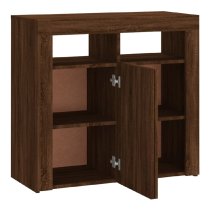 Aurther Wooden Storage Cabinet In Brown Oak With LED Lights