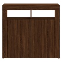 Aurther Wooden Storage Cabinet In Brown Oak With LED Lights