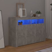 Brea Wooden Storage Cabinet In Concrete Grey With LED Lights