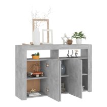 Brea Wooden Storage Cabinet In Concrete Grey With LED Lights