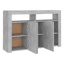 Brea Wooden Storage Cabinet In Concrete Grey With LED Lights