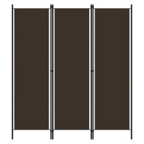 Celina Fabric 3 Panels 150cm x 180cm Room Divider In Brown