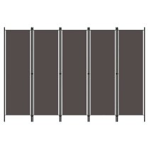 Celina Fabric 5 Panels 250cm x 180cm Room Divider In Anthracite