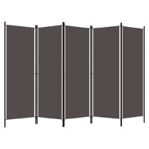 Celina Fabric 5 Panels 250cm x 180cm Room Divider In Anthracite