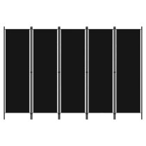 Celina Fabric 5 Panels 250cm x 180cm Room Divider In Black