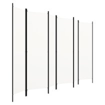 Celina Fabric 6 Panels 300cm x 180cm Room Divider In White