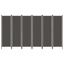 Celina Fabric 6 Panels 300cm x 180cm Room Divider In Anthracite