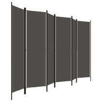 Celina Fabric 6 Panels 300cm x 180cm Room Divider In Anthracite