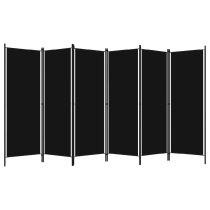 Celina Fabric 6 Panels 300cm x 180cm Room Divider In Black